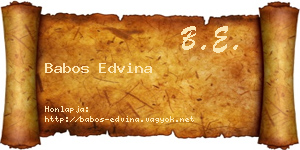 Babos Edvina névjegykártya